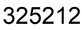 Number 325212 black image
