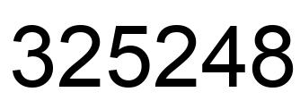 Number 325248 black image