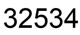 Number 32534 black image