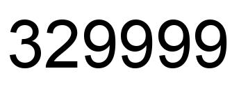 Number 329999 black image
