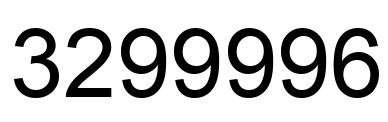 Number 3299996 black image