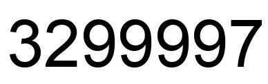 Number 3299997 black image