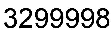 Number 3299998 black image