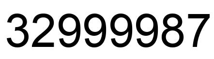Number 32999987 black image