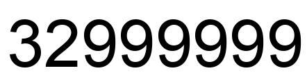 Number 32999999 black image