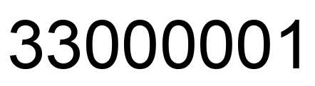 Number 33000001 black image