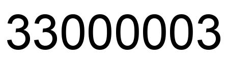 Number 33000003 black image