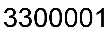 Number 3300001 black image