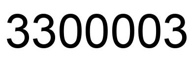 Number 3300003 black image