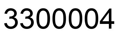 Number 3300004 black image