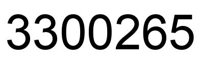 Number 3300265 black image