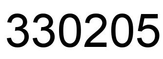 Number 330205 black image