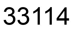 Number 33114 black image
