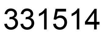 Number 331514 black image