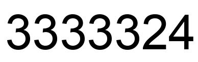 Number 3333324 black image