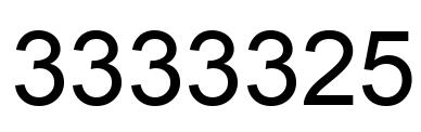 Number 3333325 black image