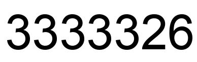 Number 3333326 black image