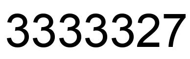 Number 3333327 black image
