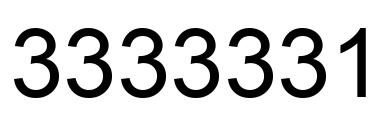 Number 3333331 black image