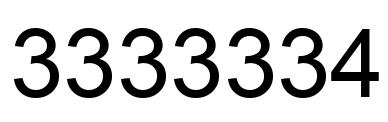 Number 3333334 black image