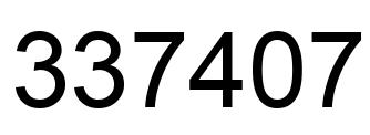 Number 337407 black image