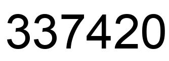 Number 337420 black image