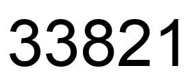 Number 33821 black image