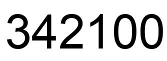 Number 342100 black image