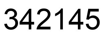 Number 342145 black image