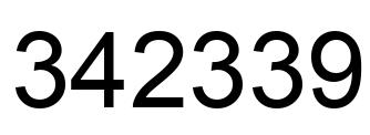 Number 342339 black image
