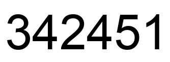 Number 342451 black image