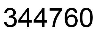Number 344760 black image