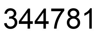 Number 344781 black image