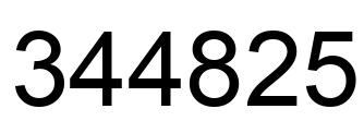 Number 344825 black image