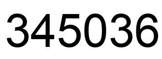 Number 345036 black image