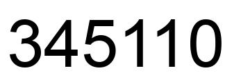Number 345110 black image