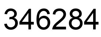 Number 346284 black image