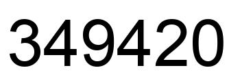 Number 349420 black image