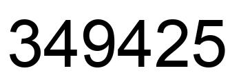 Number 349425 black image