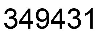 Number 349431 black image