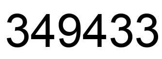 Number 349433 black image
