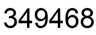Number 349468 black image