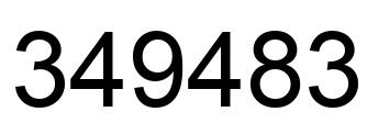 Number 349483 black image