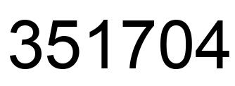 Number 351704 black image