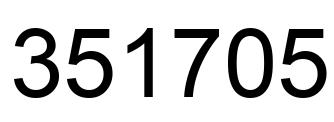 Number 351705 black image