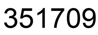 Number 351709 black image