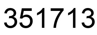 Number 351713 black image