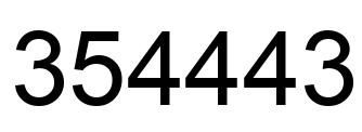 Number 354443 black image