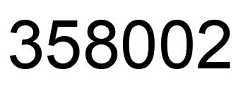 Number 358002 black image