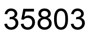 Number 35803 black image